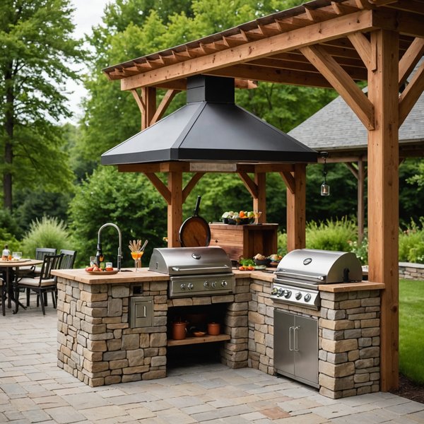 Comment intégrer une cuisine extérieure avec un système de cuisson au feu de bois?